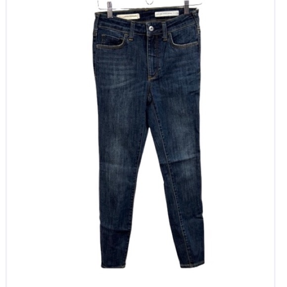 Pilcro jeans anthropologie sz 27 skinny high rise Dark Blue Jeans distressed - Picture 7 of 7